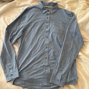 Travis Mathew Casual L Blue Long Sleeve Button Down Shirt